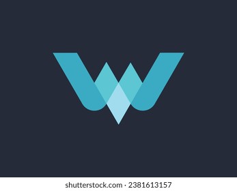 The letter W logo design is shaped like a bird with contrasting wings and beak shapes