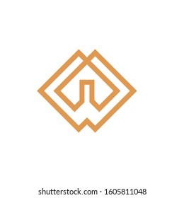 letter W I logo design simple luxury template