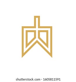 letter W I logo design simple luxury template