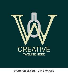 Letter w logo design simple concept Premium Vector