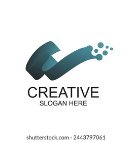 Letter w logo design simple concept Premium Vector