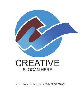 Letter w logo design simple concept Premium Vector