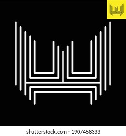 Letter W logo design in Stripes Art style. Monogram vector logo in Eps 8.