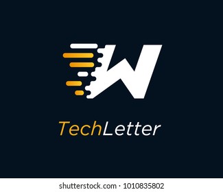 Letter W Logo Design Template With Fast Speed