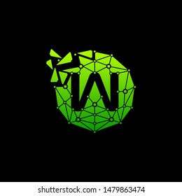 letter W Logo Design Template. technology digital logo. connect concept. negative space concept. network icon -vector