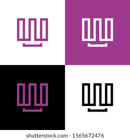Letter W logo design template elements, modern vector style