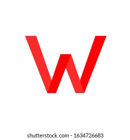 Letter W logo design template element with blank background