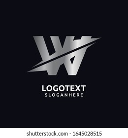 Letter W logo  design template . sliced  concept graphic element.