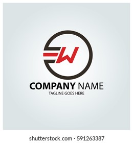Letter W logo design template. Creative circle logo. Vector illustration