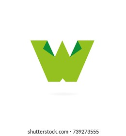 letter W logo. Design template elements, cut paper