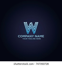 Letter W Logo Design template, Technology and digital abstract icon