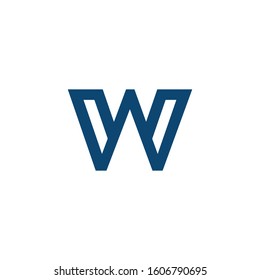 letter W and A logo design vector