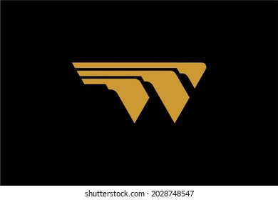 Vector de diseño de logotipo de letra W. Símbolo abstracto de letra W monograma. Icono vectorial de tipo W con colores planos.