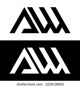 letter a w logo design vector 