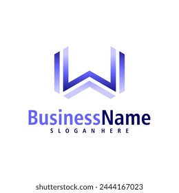 Vector de diseño de logotipo W. Creative Initial W logo conceptos Plantilla