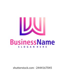 Letter W logo design vector. Creative Initial W logo concepts template