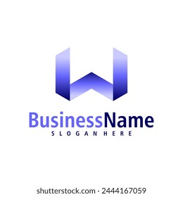 Letter W logo design vector. Creative Initial W logo concepts template