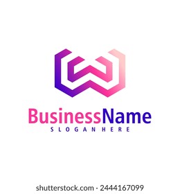 Letter W logo design vector. Creative Initial W logo concepts template