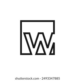 Letter W logo design vector with universal form and creative idea icon