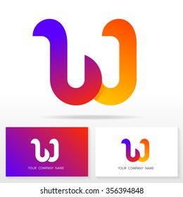 Letter W logo design vector sign. Business card templates.