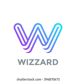 Letter W Logo design vector template. Font Lines Logotype