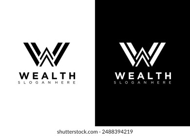 Letter W Logo Design for Wealth Vector illustration