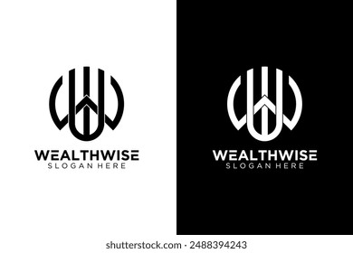 Letra W Diseño de logotipo para la Ilustración vectorial de la riqueza
