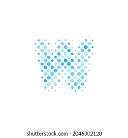 Letter W logo. Dots logo, dotted shape logotype vector design. W letter logo in halftone dots style