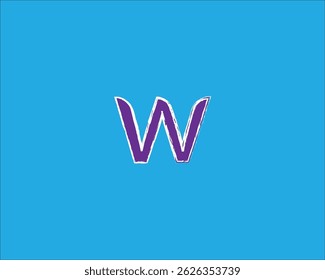 Letra W logotipo desenhado com um pincel