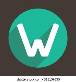 Letter W Logo Flat Icon Style. Vector