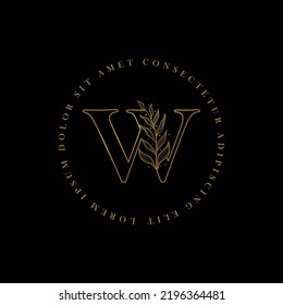 letter W logo floral logo design. logo for women beauty salon massage cosmetic or spa brand