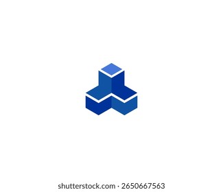 The letter W logo is formed from three arranged boxes. Suitable for company logos that operate in the field of goods delivery and packing services.