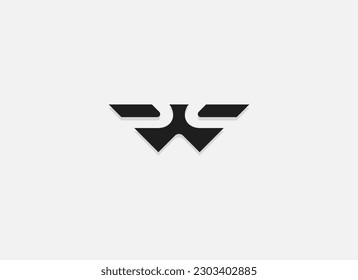 Logo de la letra W. Letra geométrica forma W Icono de ala diseño de vector