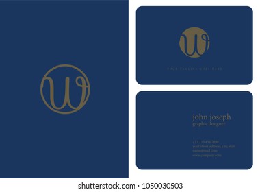 Letter W Logo icon with business card vector template. 

