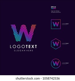 Letter W logo icon design template elements