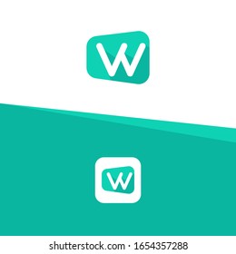 Elementos de plantilla de diseño de iconos de logotipo de letra w
