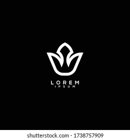 Elementos de la plantilla de diseño del icono del logotipo de la letra W