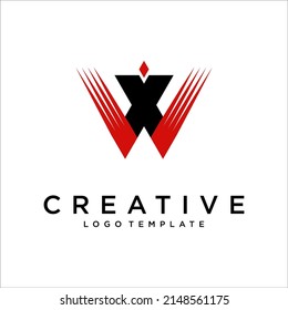 Plantilla de diseño de icono de logotipo de carta W