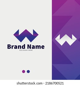 Letter W Logo Symbol Design, Alphabet W Logo Vorlage.