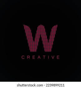 Elementos de la plantilla de diseño del icono del logotipo de la letra W