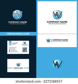 Letter W logo icon design template elements. W Letter Design Brush Paint Stroke. Letter Logo with Black Paintbrush Stroke.