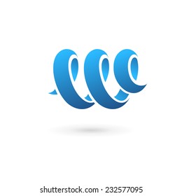 Elementos de plantilla de diseño de icono de logotipo de letra W
