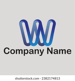 Elementos de la plantilla de diseño del icono del logotipo de la letra W