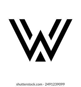 Letter W logo. Icon design. Template elements. Geometric abstract logos