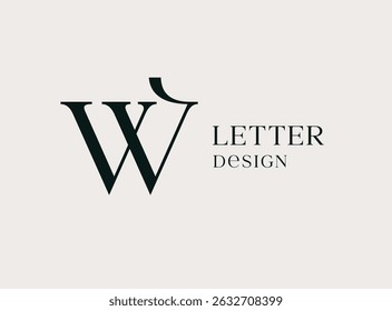 Letter W logo icon design. Classic style luxury monogram.