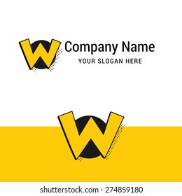 Letter w logo icon design | alphabet letter | Stylish yellow color corporate branding template design elements elements