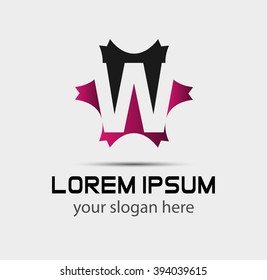 Letter w logo icon design template elements. Vector color sign

