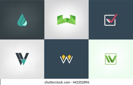 Letter W logo icon design template elements