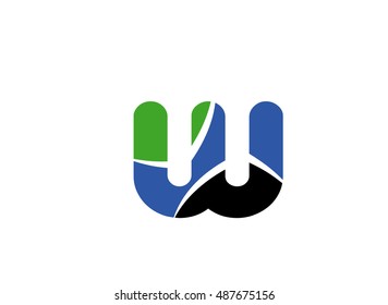 Letter w logo icon design template elements. Vector color sign
