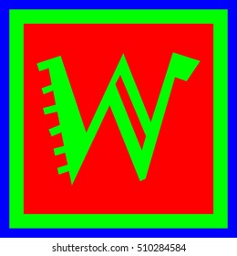 Letter W logo icon design template elements on red squares